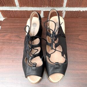 Eric Michael Lace Up Wedge Sandals